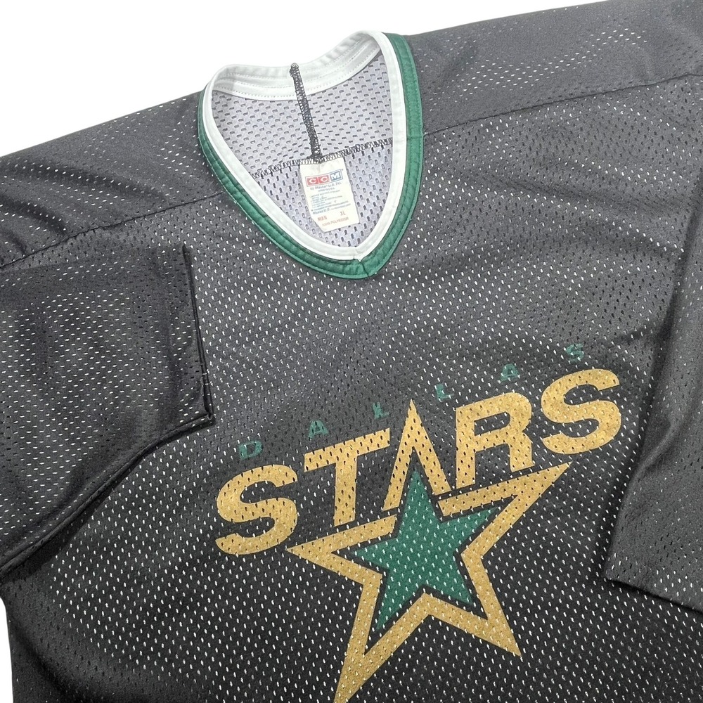 CCM Dallas Stars Hockey Jersey Mens XL Black Vintage 90s NHL Mesh Maska USA Made